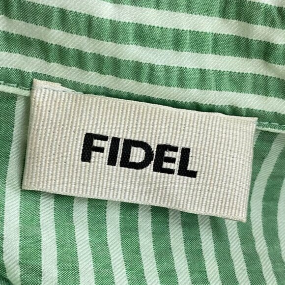 Vintage Fidel Green Striped Seersucker Cotton Blazer Jacket 4 - Picture 3 of 16